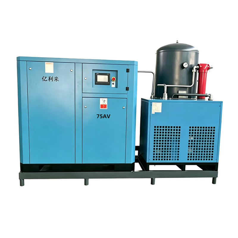 Compressor de ar de estágio único montado em patim de baixa pressão e velocidade fixa de 55kW