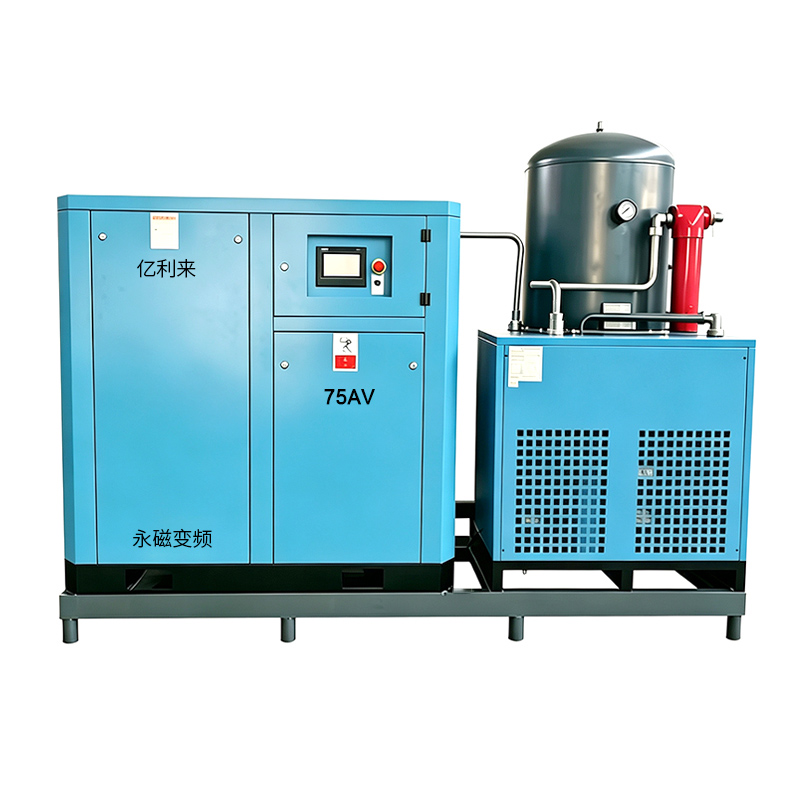 Compressor de ar de estágio único VSD de baixa pressão montado em patim de 55kW