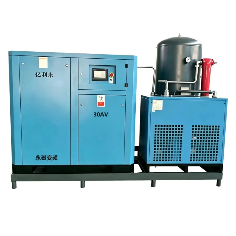 Compressor de ar de estágio único VSD de baixa pressão montado em patim de 75kW